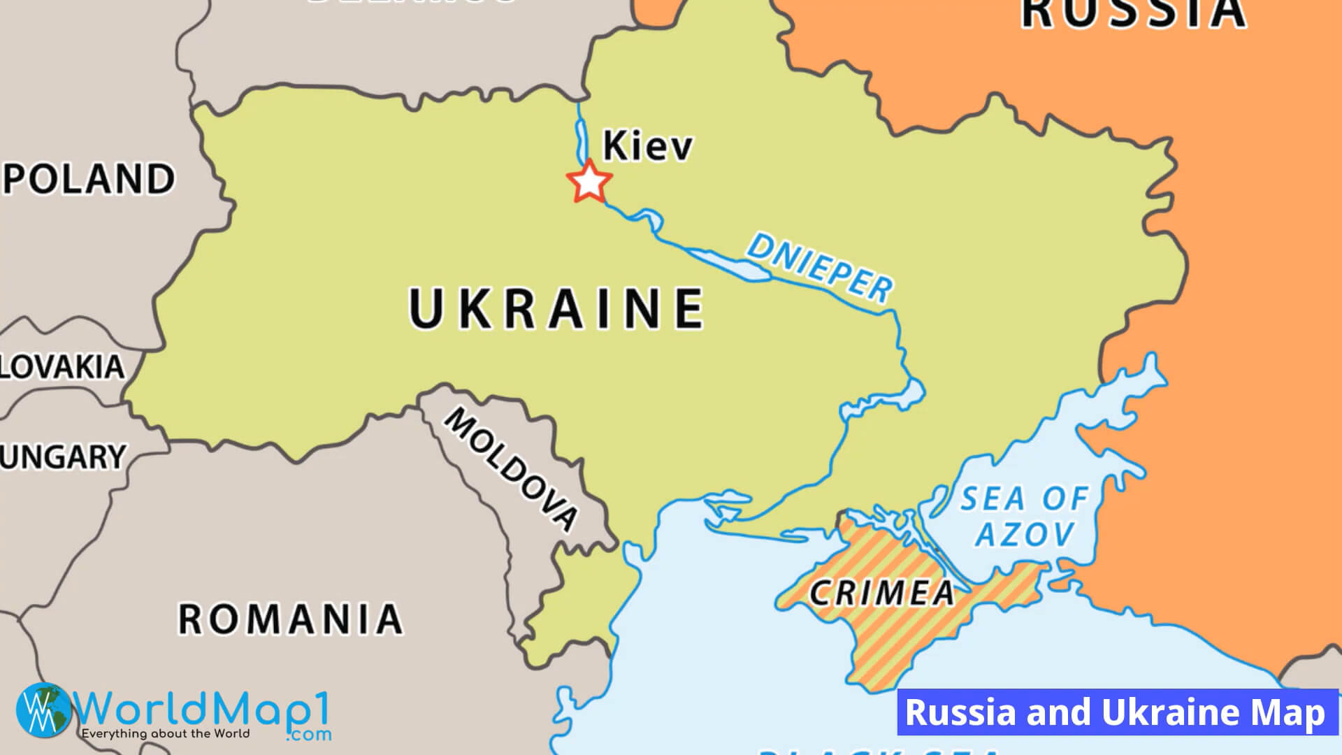 Russia and Ukraine Map